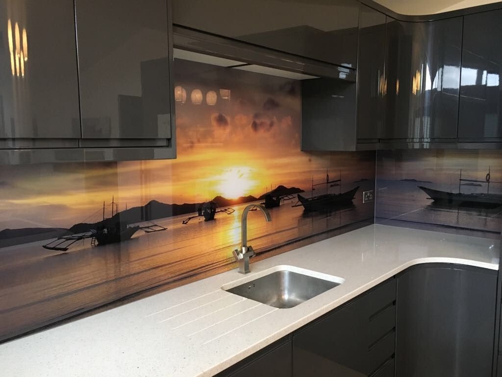 Printed Kitchen Glass Splashbacks DomoStone